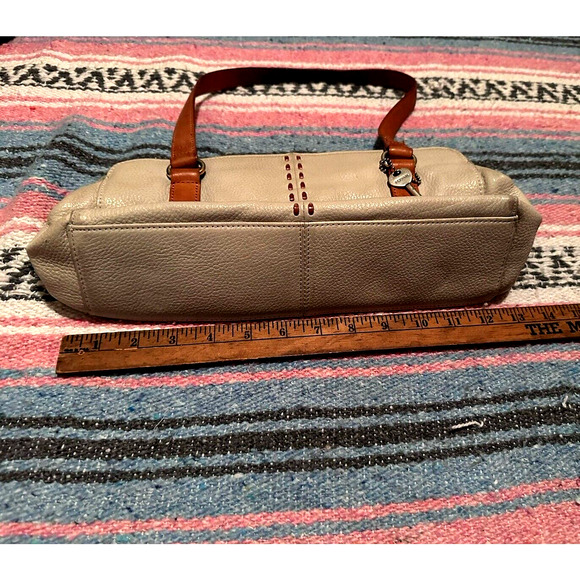 fossil • cream brown shoulder bag satchel purse key leather designer neutral - Picture 10 of 16